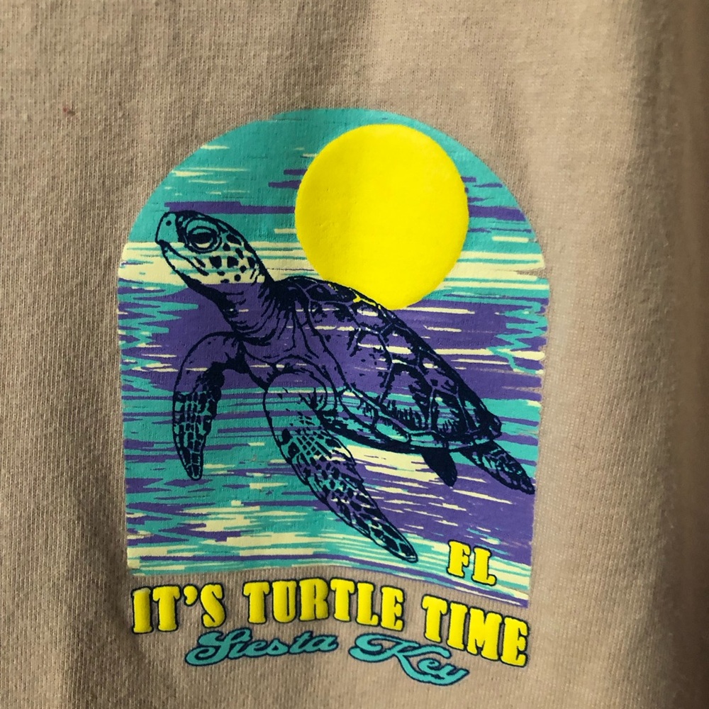 Siesta Key, Florida Tan Turtle Graphic Tee Sz. XL